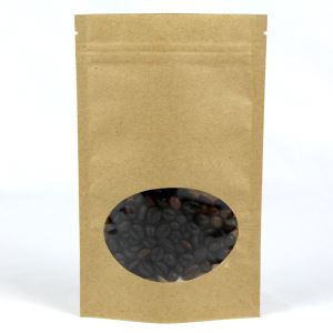 Stand Up Kraft Hârtie Saci cu Fereastră