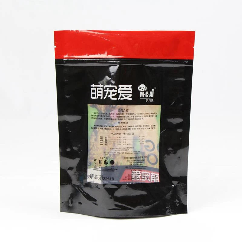 Stand Up Dog Food Packaging With Window
