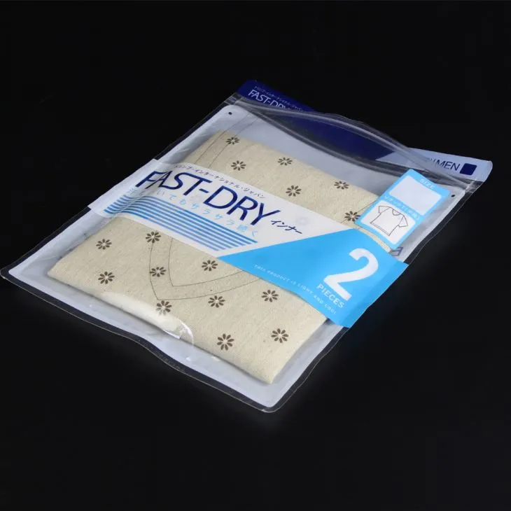 Pungi de ambalare din plastic pentru îmbrăcăminte cu fermoar de tipărire tipărit la fereastră