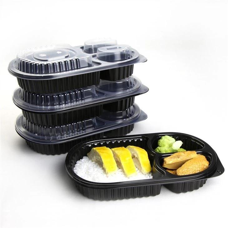 Disposable 3 Compartment Food Container