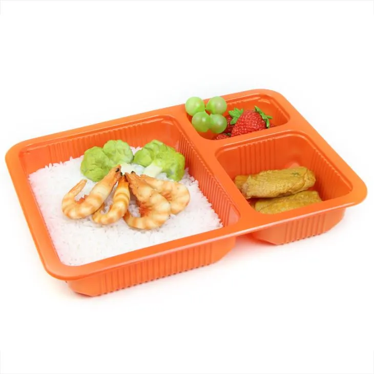 Tavi PP cu 3 compartimente pentru alimente