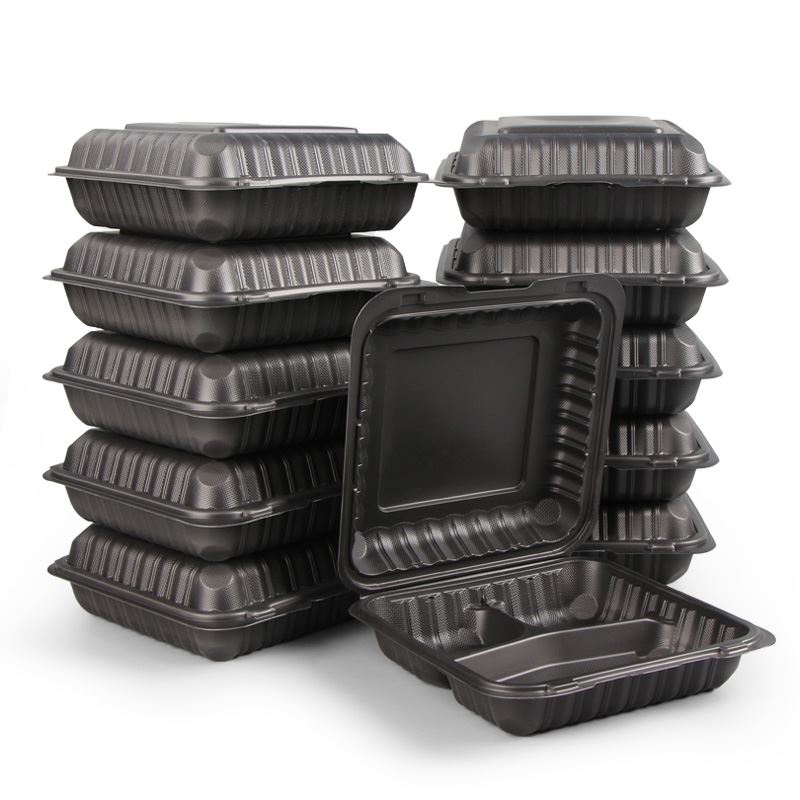Clamshell personaliza culoarea neagră, de unică folosință, recipiente din pla...