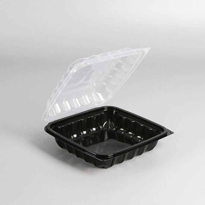 New Arrival Dual Color Food Grade Plastic Lunch Box Disposable Hinged Lid Takeout Box Deli Food Container For Super Market