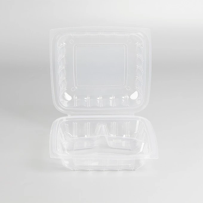 New Arrival Dual Color Food Grade Plastic Lunch Box Disposable Hinged Lid Takeout Box Deli Food Container For Super Market