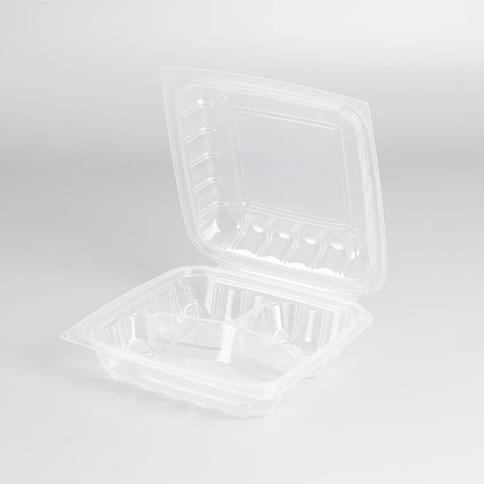 New Arrival Dual Color Food Grade Plastic Lunch Box Disposable Hinged Lid Takeout Box Deli Food Container For Super Market