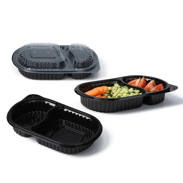 Recipiente cu 2 compartimente pentru scoaterea alimentelor