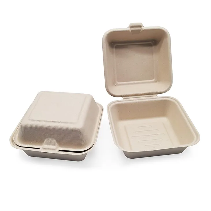 Recipient pentru alimente din hârtie cu clapetă