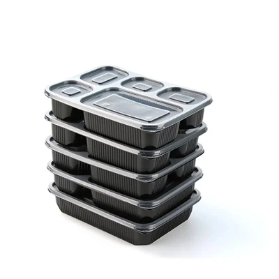 Probă gratuită Black Restaurant Prânz Bento Box cu 2 compartimente Container ...