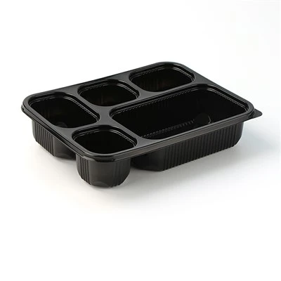 Recipiente din plastic negru transparent pentru prepararea mesei
