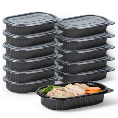 Recipiente din plastic negru pentru prepararea mesei