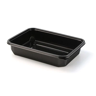 Recipiente dreptunghiulare negre pentru prepararea mesei