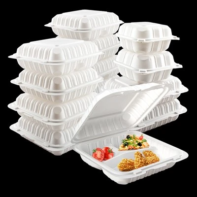 Recipient alb de unică folosință pentru ambalaj Bento Box