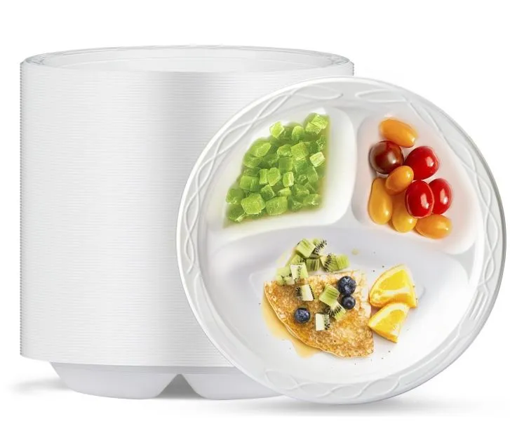 Placă rotundă MFPP alb-negru