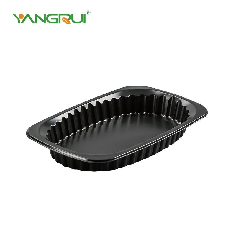 Tăvi de alimente din plastic negru