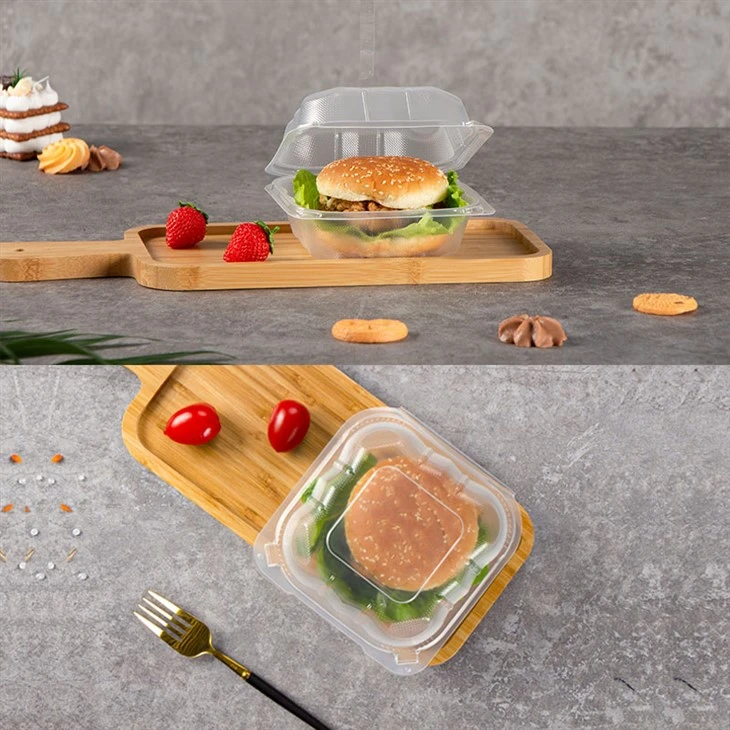 Recipiente din plastic transparent cu capace pentru alimente